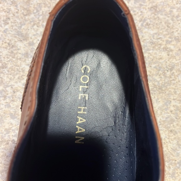 Cole Haan Mens Brown Wingtip Leather Oxfords - Picture 5 of 11